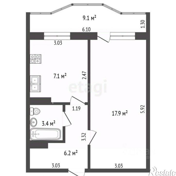 1-комн квартира ул Герасименко, 1/13,  д. 1/13