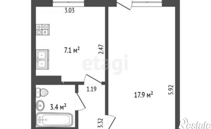 1-комн квартира ул Герасименко, 1/13,  д. 1/13
