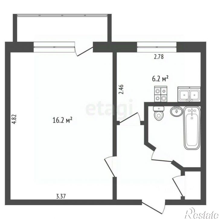 1-комн квартира ул Профсоюзная, 37,  д. 37