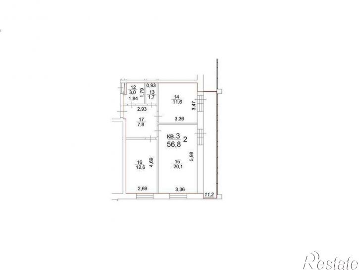 2-комн квартира Московский тракт, д.107в