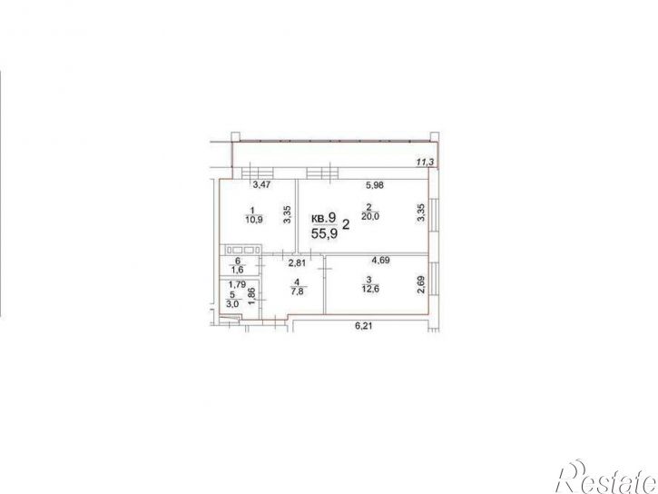 2-комн квартира Московский тракт, д.107в