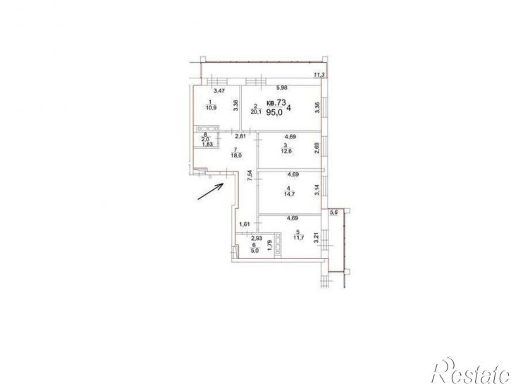 4-комн квартира Московский тракт, д.107в