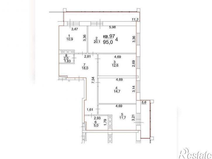 4-комн квартира Московский тракт, д.107в