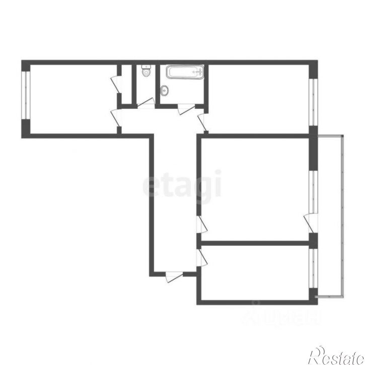 3-комн квартира ул Сибирская, 102/1,  д. 102/1