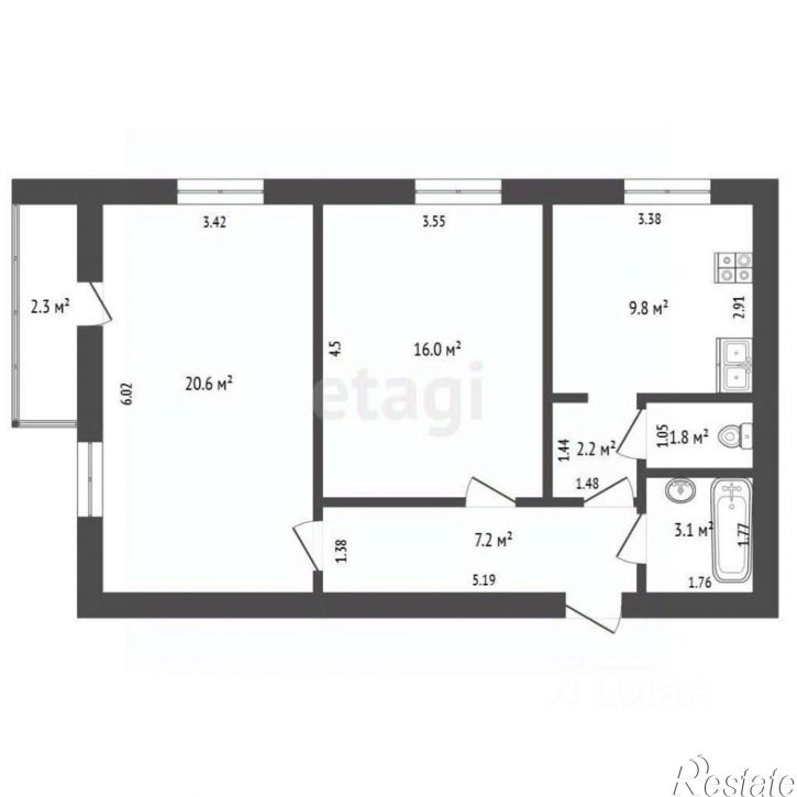 2-комн квартира Ново-Станционный пер, 30,  д. 30