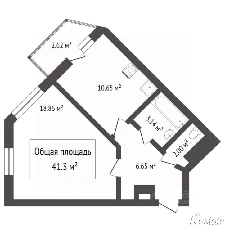 1-комн квартира ул Береговая, 13,  д. 13