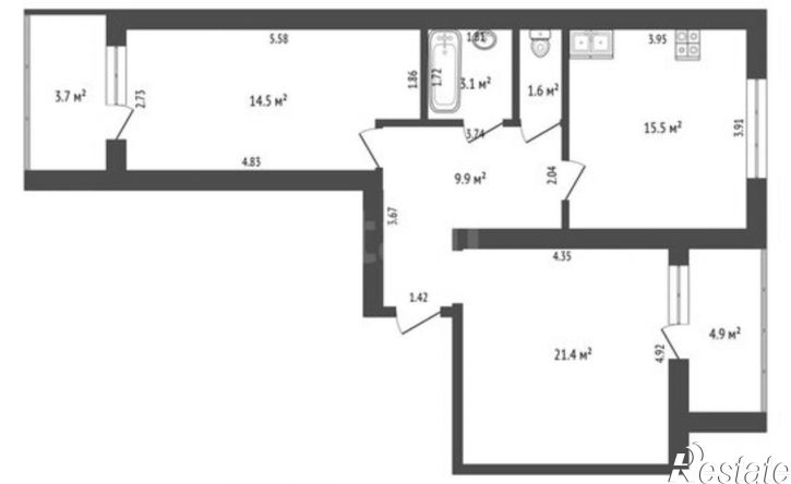 2-комн квартира ул Льва Толстого, 38Б,  д. 38Б