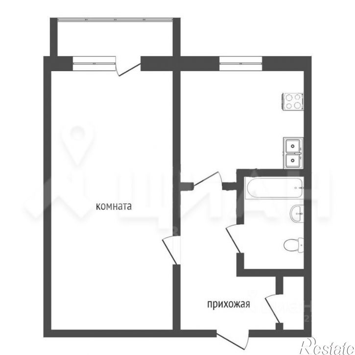 1-комн квартира ул Косарева, 23,  д. 23