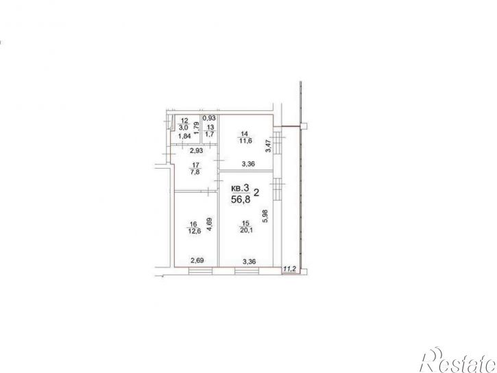 2-комн квартира Московский тракт, д.107в