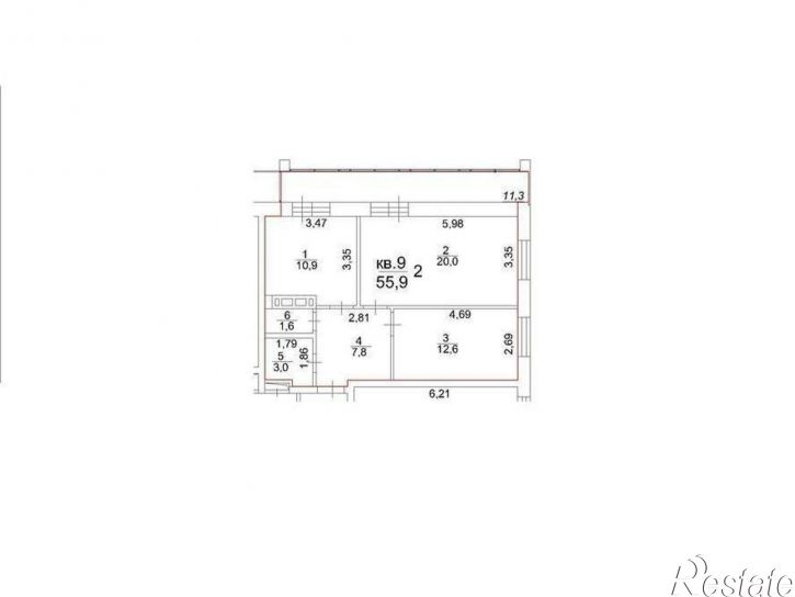 2-комн квартира Московский тракт, д.107в