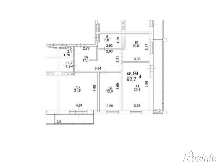3-комн квартира Московский тракт, д.107в