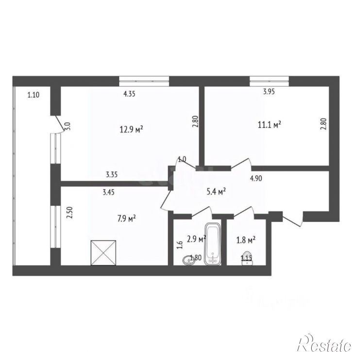 2-комн квартира Лесной пер, 5А,  д. 5А