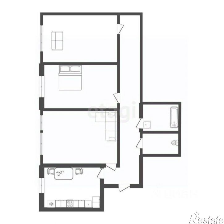 3-комн квартира Заозерный пер, 1,  д. 1