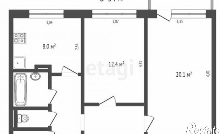 2-комн квартира Иркутский тракт, 91,  д. 91