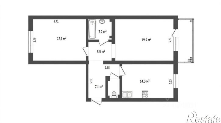 2-комн квартира Паровозный переулок, 10,  д. 10