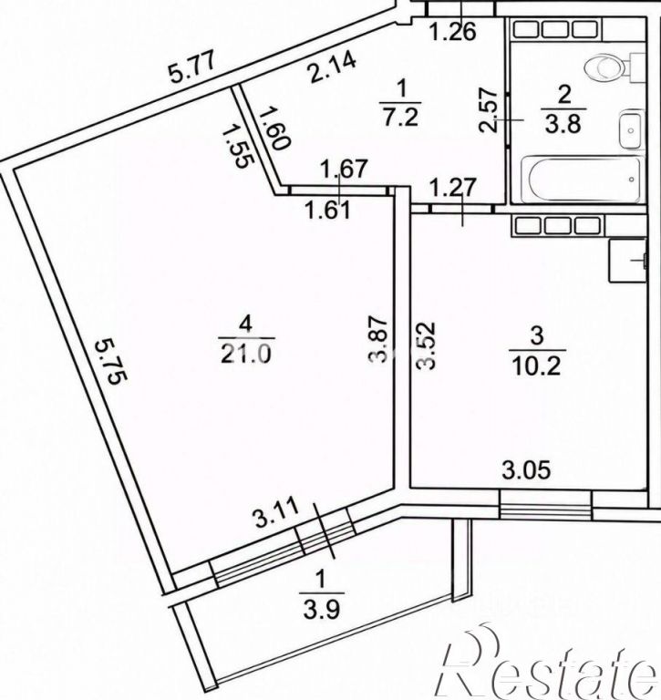 1-комн квартира улица Герасименко, 1/16,  д. 1/16