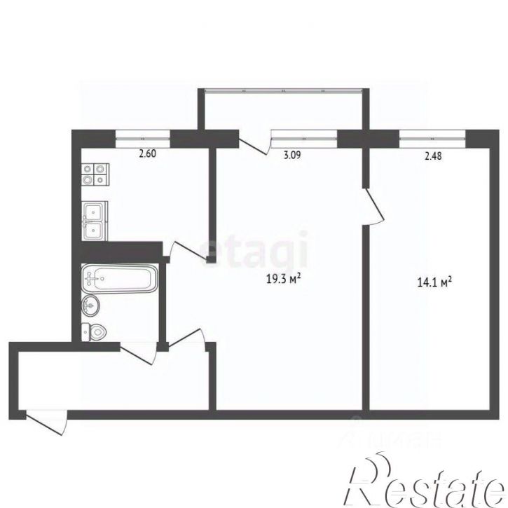 2-комн квартира улица Котовского, 14,  д. 14