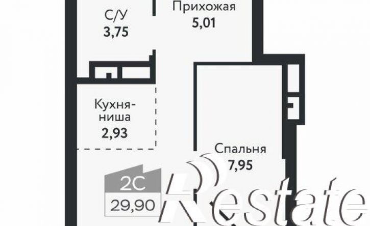 2-комн квартира в новом доме проспект Ленина, 206В,  д. 206В