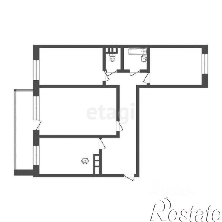 3-комн квартира Береговая улица, 25,  д. 25