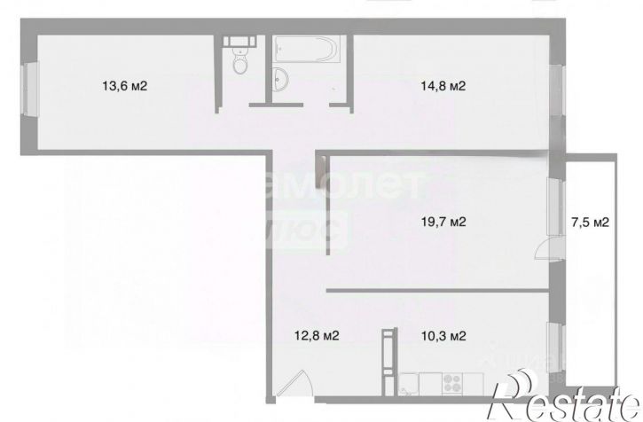 3-комн квартира Речной переулок, 3,  д. 3