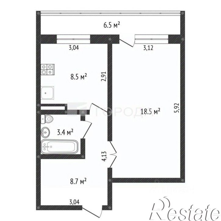 1-комн квартира улица Дизайнеров, 9А,  д. 9А