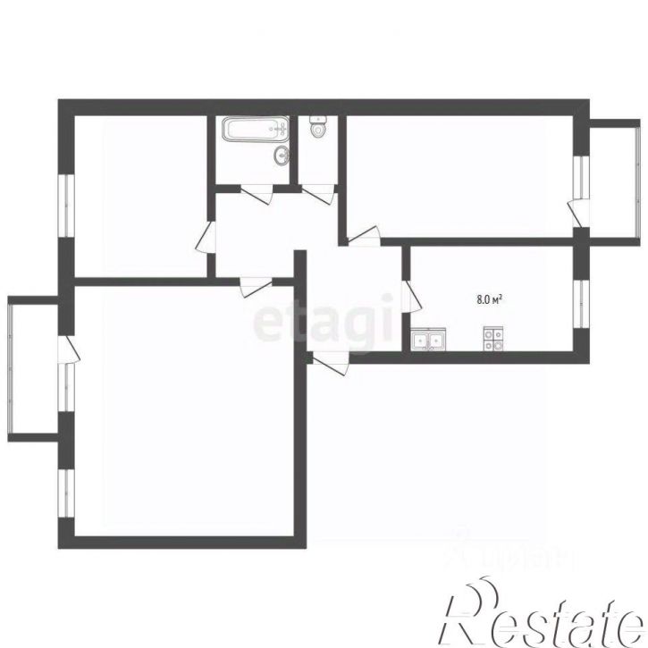 3-комн квартира Профсоюзная улица, 22,  д. 22