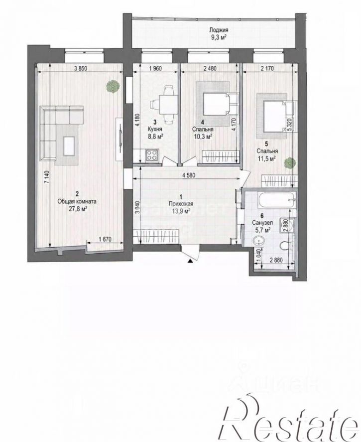 3-комн квартира улица Степана Разина, 19,  д. 19