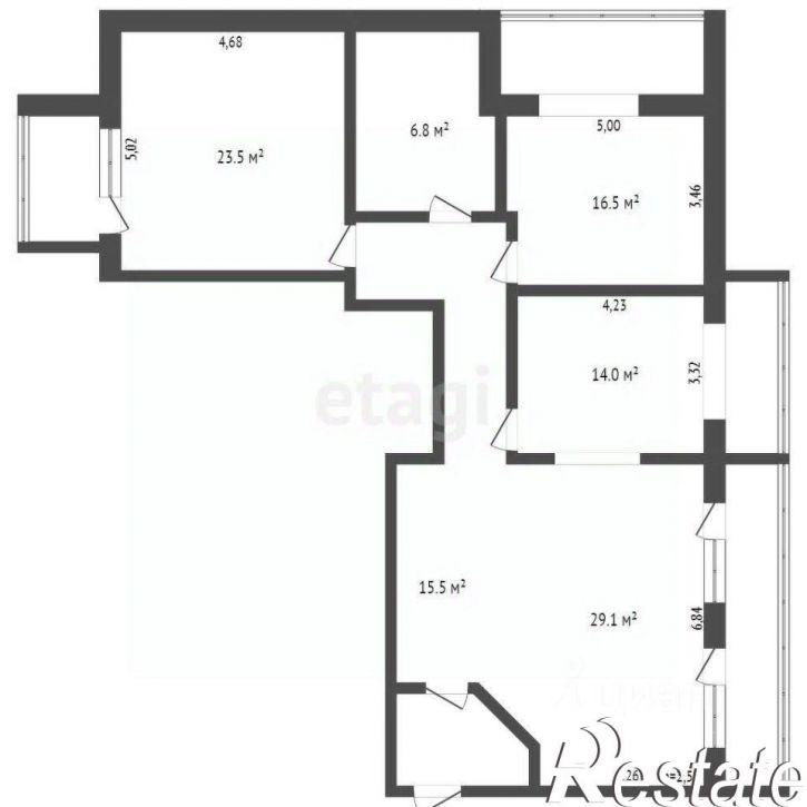 3-комн квартира улица Белинского, 20/1,  д. 20/1