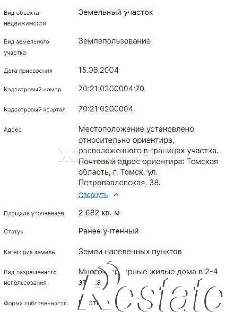 Земельный участок Петропавловская улица