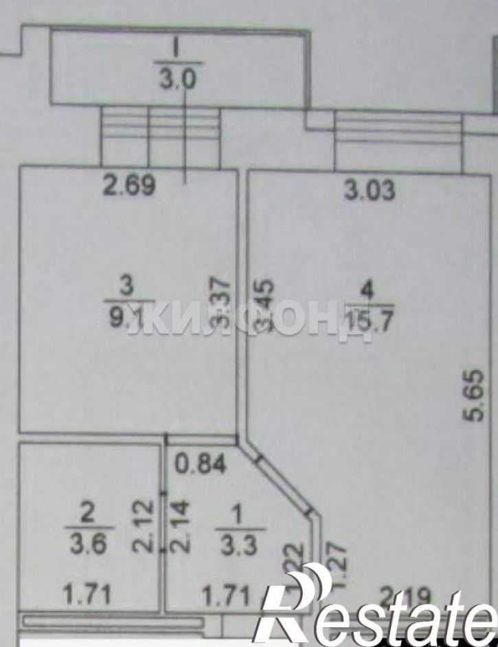 1-комн квартира Любы Шевцовой улица, д.15