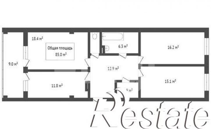3-комн квартира улица Трифонова, 22,  д. 22