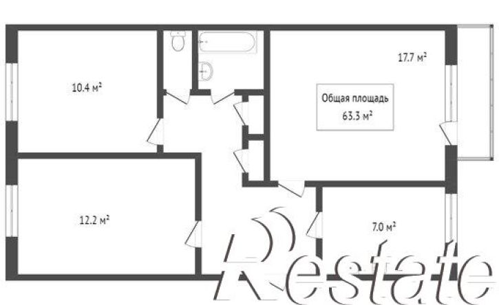 3-комн квартира улица Интернационалистов, 24,  д. 24